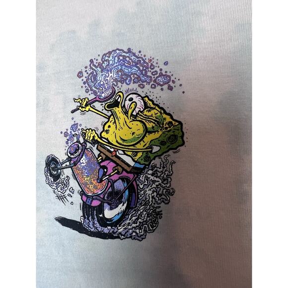 H&M SpongeBob T-Shirt Short Sleeve Relaxed Fit Size Medium Tie Dye - Picture 2 of 7